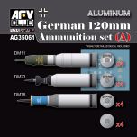 AFV Club 1/35 Modern German 120mm Tank Ammunition Set A (Aluminium) # AG3561
