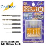 GodHand Quick Attachable Drill Bit 5pcs Set B Made In Japan # GH-DBQ-5B