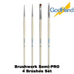 GodHand Brushwork Semi-PRO 4 Brushes Set Made In Japan # GH-EBRSP-SN-SET