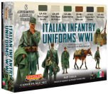 LifeColor Italian Infantry Uniforms WWI Set (22ml x 6) # LC-CS50 - Paint Set 