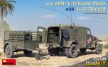 Miniart 1/35 US Army K-51 Radio Truck w/ K-52 Trailer # 35418