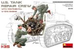 Miniart 1/35 US Tank Repair Crew With Continental W670 Engine # 35461