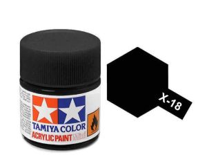 Tamiya 10ml Semi-Gloss Black acrylic paint # X-18
