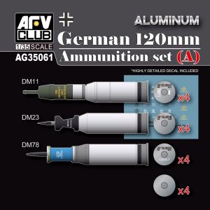 AFV Club 1/35 Modern German 120mm Tank Ammunition Set A (Aluminium) # AG3561