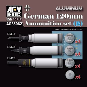 AFV Club 1/35 Modern German 120mm Tank Ammunition Set B (Aluminium) # AG3562