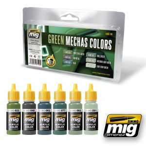 Ammo 17ml Green Mechas Acrylic Color Set x 6 # 7149