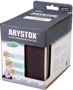 Arystox Ceramic Oxide Abrasive Flexi-Pads, Assorted (Onyx Series) # ABOFM10