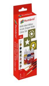 Humbrol Acrylic Paint & Brush WWII Allied Military Colours # 9064