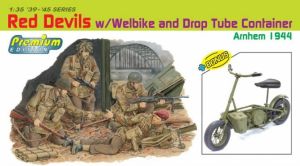Dragon 1/35 Red Devils x 4 with Welbike and Drop Tube Container # 6585