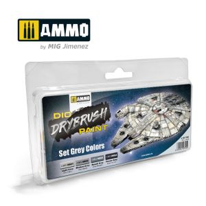 Ammo Mig DRYBRUSH Set Grey Colors # 7300