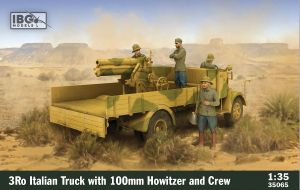 IBG Models 1/35 3Ro Italian Truck with 100mm Howitzer and 4 Crew Figures # 35065