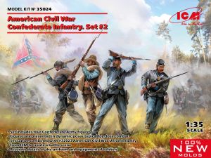 ICM 1/35 Confederate Infantry American Civil War Set #2 (100% new molds) # 35024