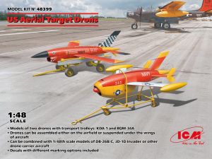 ICM 1/48 US Aerial Target Drones 2 drones and 2 trailers # 48399