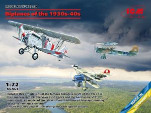 ICM 1/72 Biplanes of the 1930s and 1940s (Heinkel Hе-51A-1, Kawasaki Ki-10-II, Polikarpov U-2/Po-2VS) # 72210
