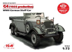 ICM 1/72 Type G4 (1935 production), WWII German Staff Car # 72471 - Plastic Model Kit