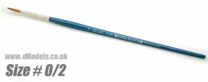Italeri Synthetic Round Paint Brush Brown Tip Size 0/2 # 51284