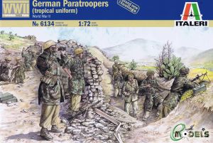 Italeri 1/72 WWII German Paratroopers Tropical Uniform # 6134 - Plastic Model Figures