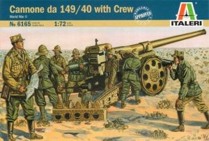Italeri 1/72 Cannone da 149/40 with Crew # 6165 - Plastic Model Figures