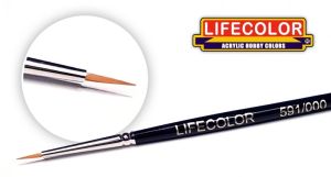 LifeColor Round Synthetic Long Hair Brush Single Paint Brushes - Choice Of 6