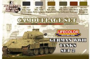 LifeColor German WWII Tanks Set 2 (22ml x 6) # LC-CS03