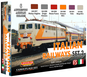 LifeColor Italian Railways Set 2 (22ml x 6) # LC-XS14 - Paint Set 
