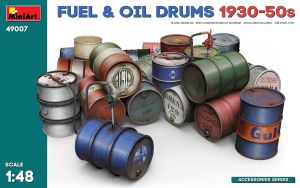 Miniart 1/48 Fuel & Oil Drums 1930-50s # 49007