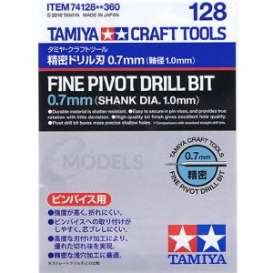 Tamiya Fine Pivot Drill Bit 0.7mm - Shank Diameter 1.0mm # 74128