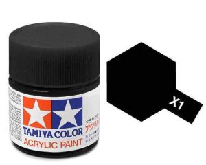 Tamiya 10ml Black acrylic paint # X-1