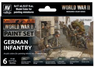 Vallejo Model Color Set WWII German Infantry (6) # 70206