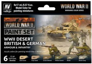 Vallejo Model Color Set WWII Desert British & German # 70208