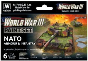 Vallejo Model Color Set WWIII Nato Armour & Infantry (6) # 70223