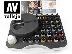Vallejo Model Air - Basic Colours & Airbrush Set # 71172