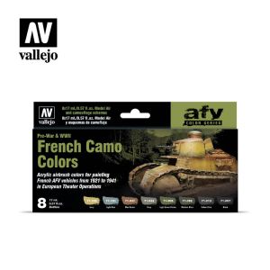 Vallejo Model Air Set French Camo Colors (x8) # 71644