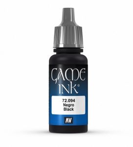 Vallejo 17ml Game Ink - Inky Black Acrylic Paint # 72094