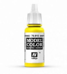 Vallejo 014 17ml Deep Yellow Acrylic Modelling Paint # 915
