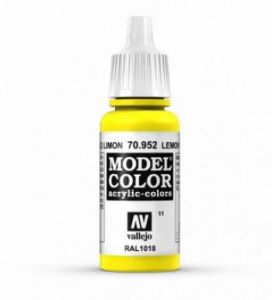 Vallejo 011 17ml Lemon Yellow Acrylic Modelling Paint # 952