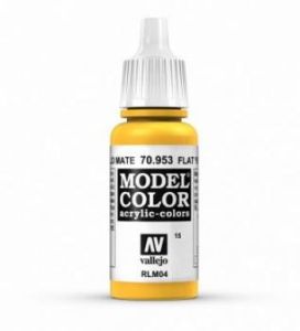 Vallejo 015 17ml Flat Yellow Acrylic Modelling Paint # 953