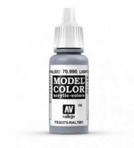 Vallejo 155 17ml Light Grey Acrylic Modelling Paint # 990