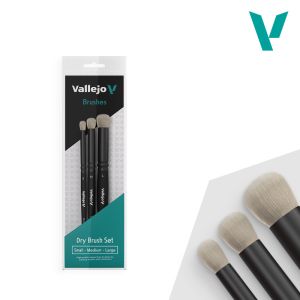 Vallejo Dry Brush Natural Hair Dry Brush Set - (S, M & L) # B07990