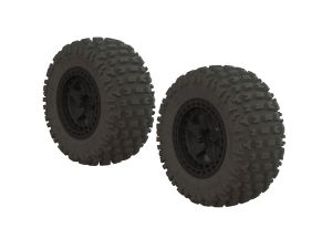 Arrma Fortress SC Tire Set Glued Black (2) # 550042