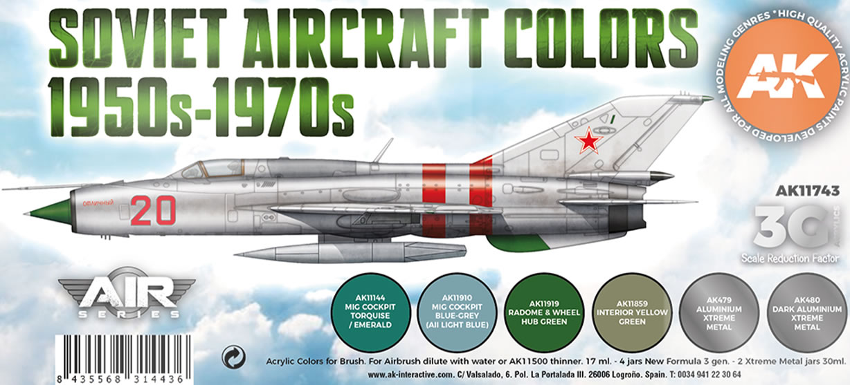 AK Interactive 3rd Gen Soviet Aircraft Colours 1950s-1970s # 11743