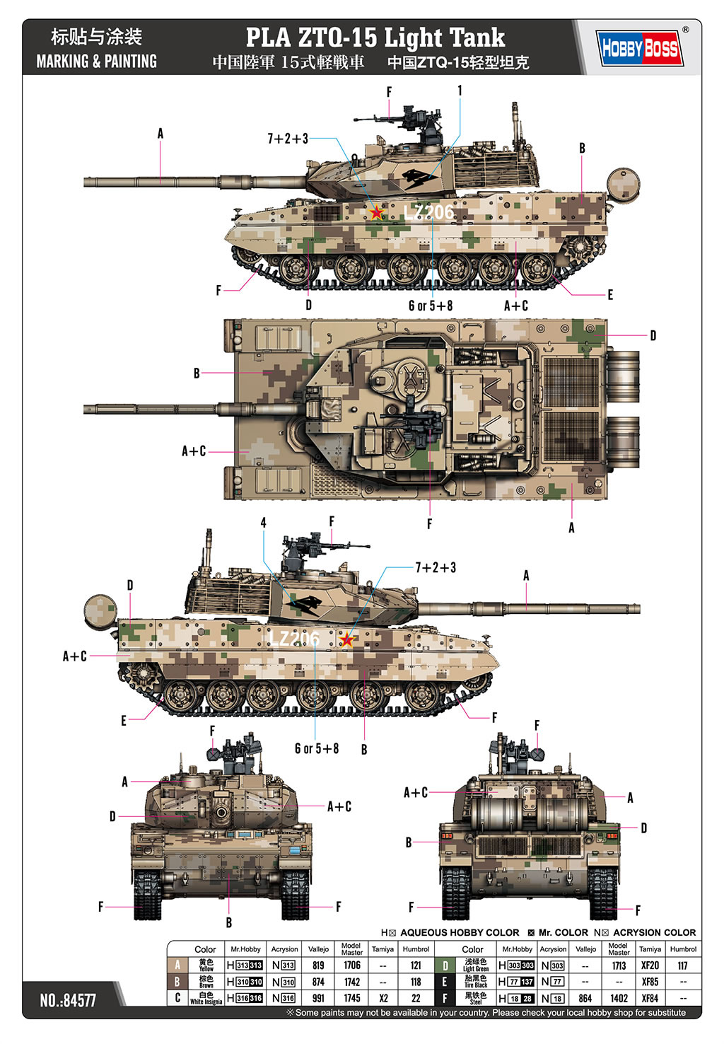Hobbyboss 1/35 PLA ZTQ-15 Light Tank # 84577