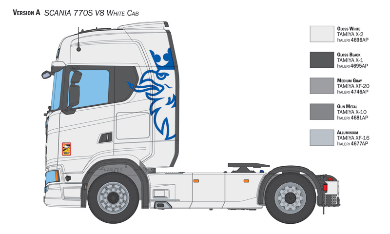 Italeri 1/24 Scania S770 V8 "White Cab" # 3965