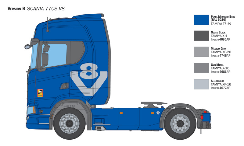 Italeri 1/24 Scania S770 V8 "White Cab" # 3965