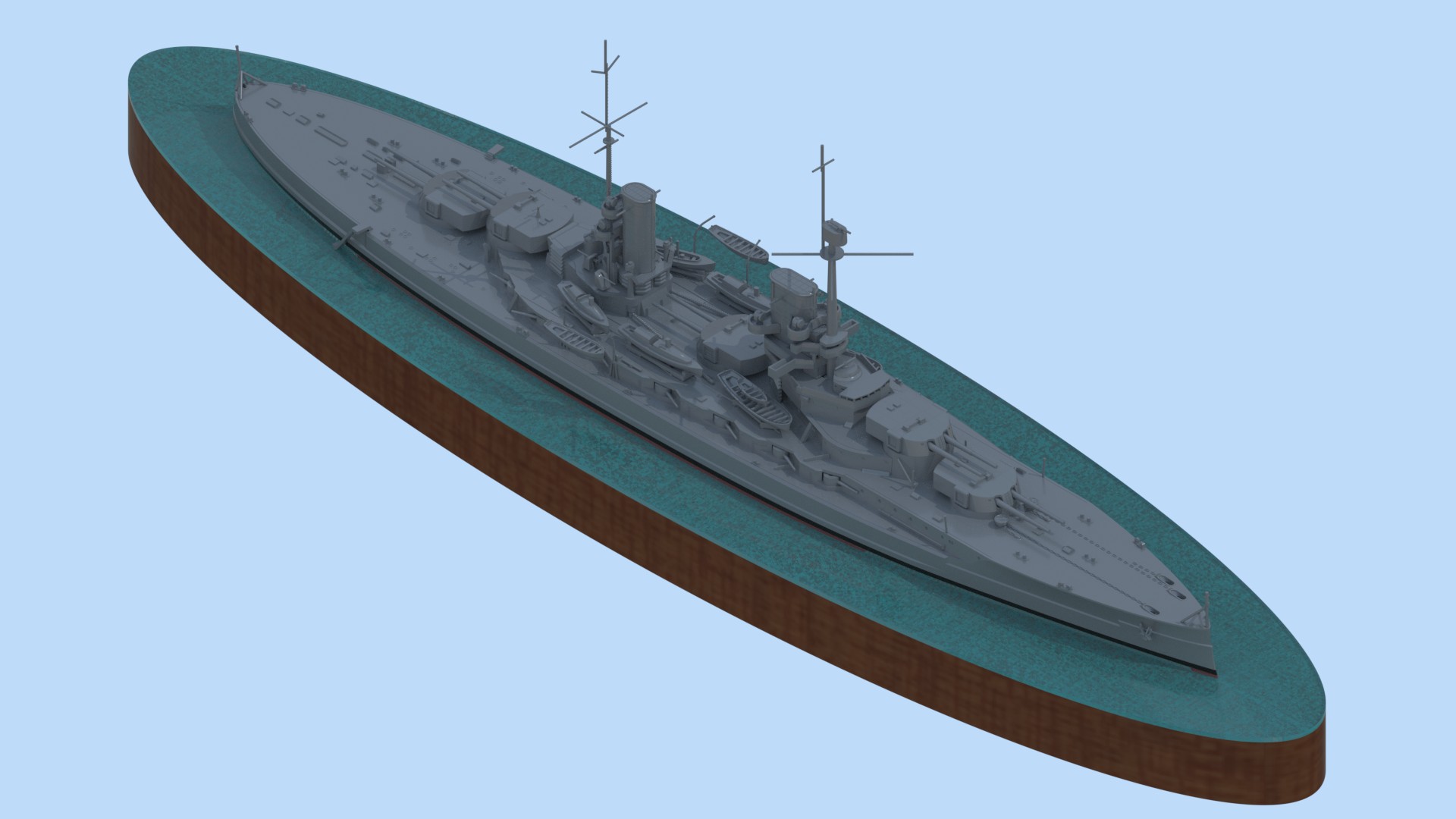 ICM 1/700 "Konig", WWI German Battleship, full hull and waterline # S014